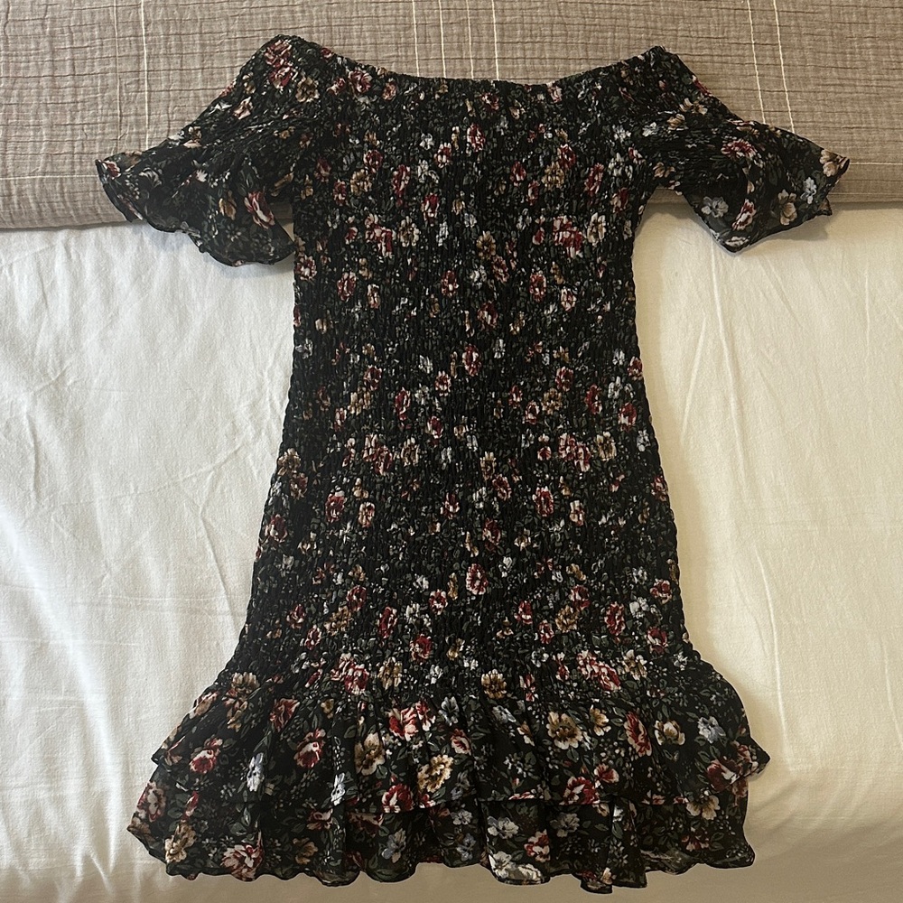 Olivaceous Black Smocked Skirt